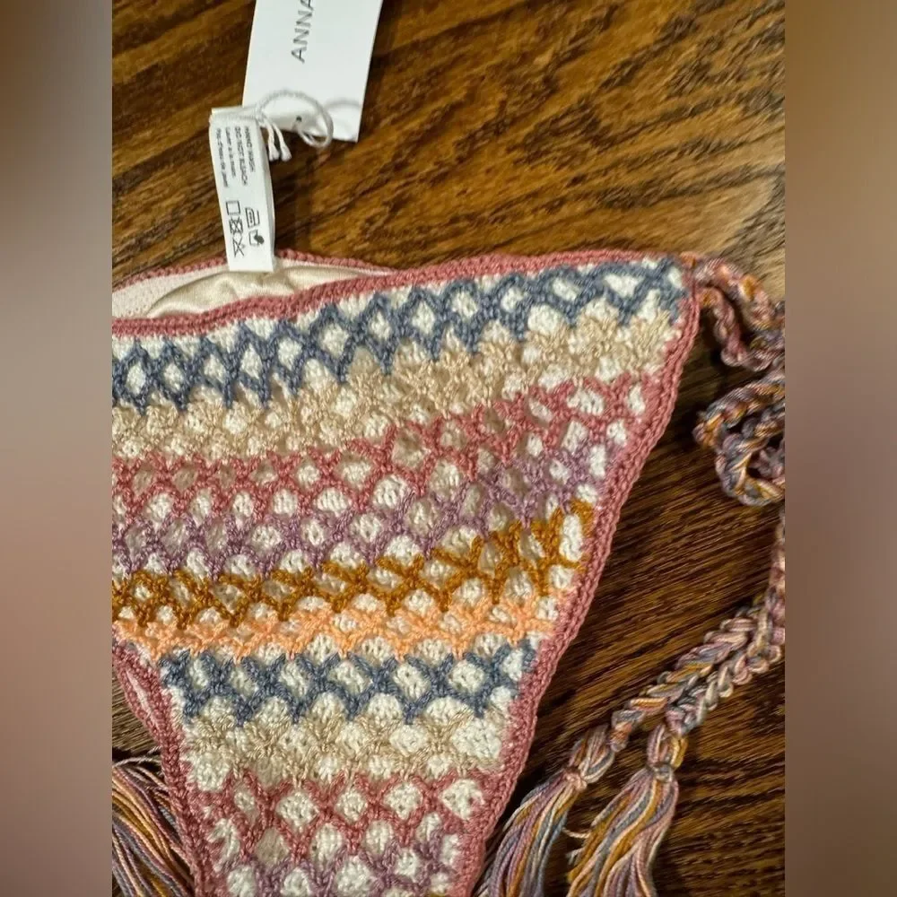 Anna Kosturova Crochet Dusk Rainbow Mesh Bikini Bottom Size Large - Picture 9 of 11